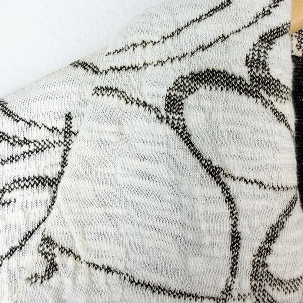 IC by Connie K Textured Swing Jacket Cream Black Abstract Swirl Size Large